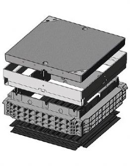 Základ šachty EK 388, B125, poklop ocel beton