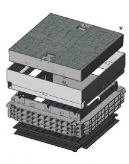 Základ šachty EK 388, D400, poklop ocel zádlažba